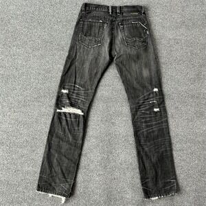 Cult of Individuality McCoy Jeans Men 29 Black Selvedge Distressed Destroyed